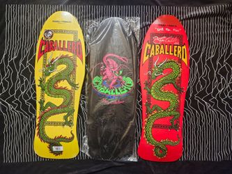 Steve Caballero reissue skateboard decks + Powell/Bones Patches