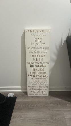 Family Rules wall decoration