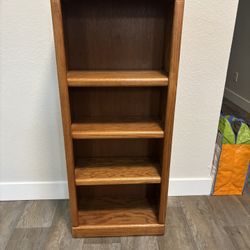 Small Oak Shelf With Adjustable Shelves