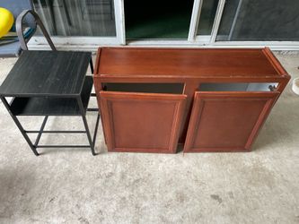 Wooden floor cabinet and small shelf