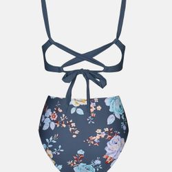 Women's Bralette High Waist Bikini Set Swimsuit - Cupshe-M-Blue