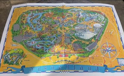 Original vintage 1962 Disneyland park map