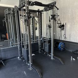 PRO SERIES Ultimate Half Rack Functional Trainer w/Smith Machine Bar | 320lb Stack | Gym Equipment | Fitness | Commercial | Squat Rack