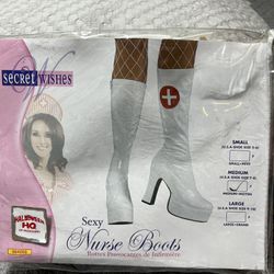 Naughty Halloween Costume Nurse Boots M