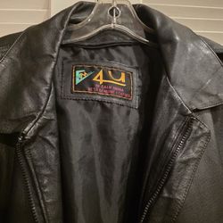 Leather Bomber Vintage Jacket, Mens Size XL