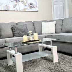 FREE DELIVERY EXTRA LARGE MODERN GREY ASHLEY FURNITURE SECTIONAL 