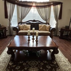 Acme Leather Sofa  coffee tables  armchairs  