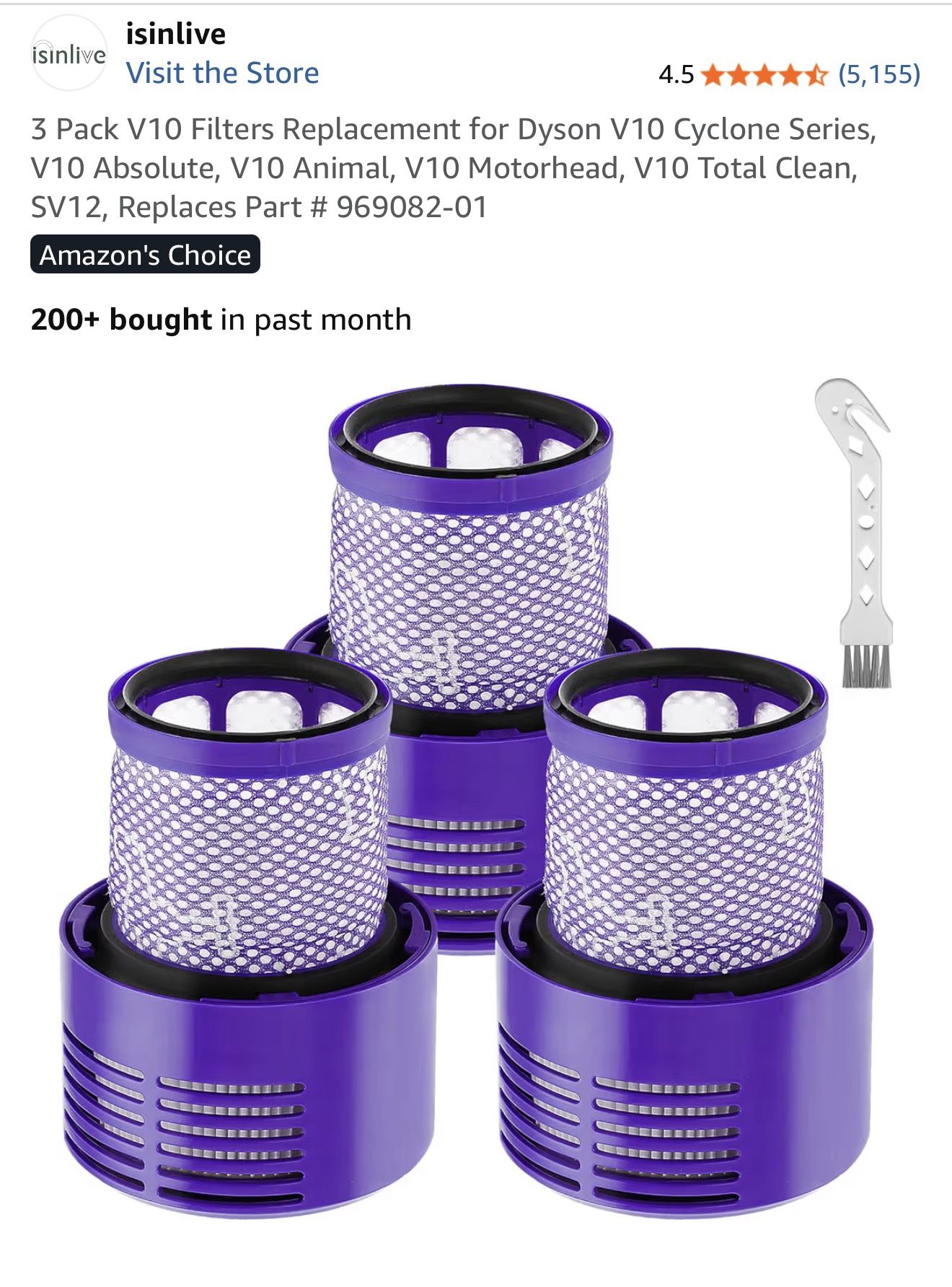 Dyson V10 Replacement Filter 