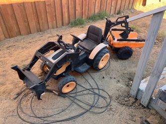 Kids 24V Tractor Bulldozer & Trailer & Excavator