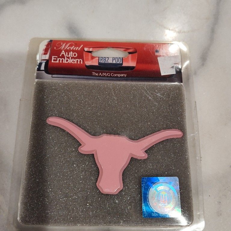 AMS Auto Emblem Texas Pink Longhorn Automotive Decal
