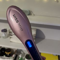 Hair brush straightener 