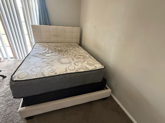 Bed, computer desk and chair, TV and chair, couch
