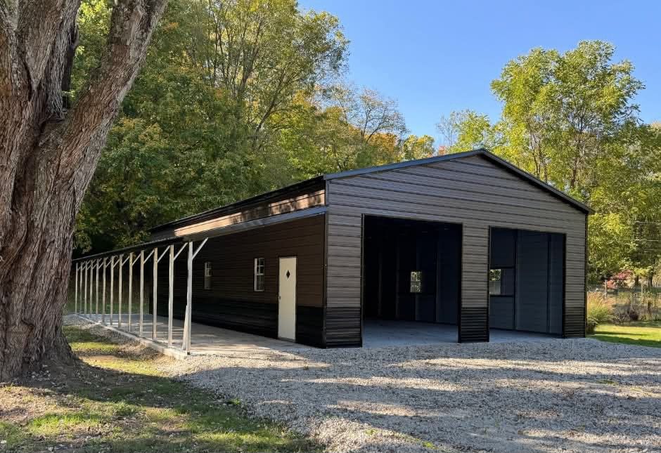 Metal Garage With Lean