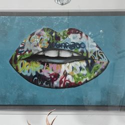 Art Painting - street Art Lips 