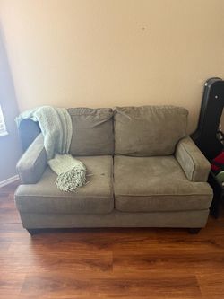 Grey Green Loveseat Couch