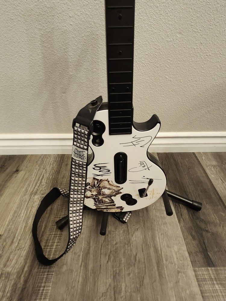 Guitar Hero Xbox 360 Guitar Red Octain Korn Faceplate & Les Paul Guitar