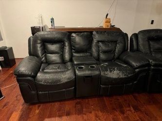 Black Leather Recliner Couch