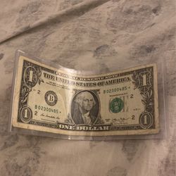 1 Dollar Bill With Case Star Note Collectible Series 2013