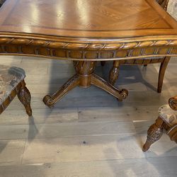 Solid Wood Table And Six Chairs