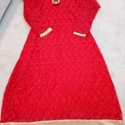 Red Net Dress 