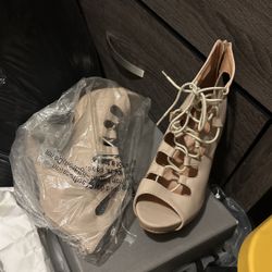 Brand New Cream Color Fashion Nova Heels 