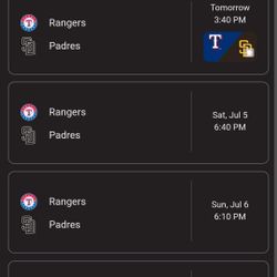 Padres Vs Rangers Series
