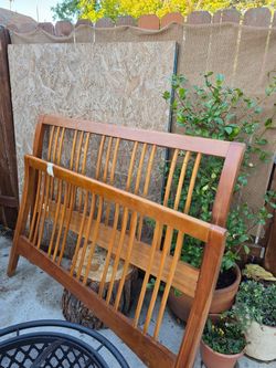 Wood Sleigh Bed Headboard and Footboard