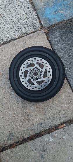 8.5" Electric Scooter Solid Rubber Rear Wheel And Tire With Brake Rotor