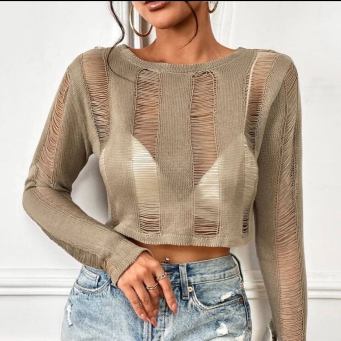NWT Women’s Knitted Crop Top Sweater