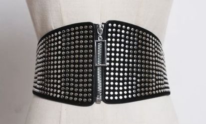 Leather studded belt