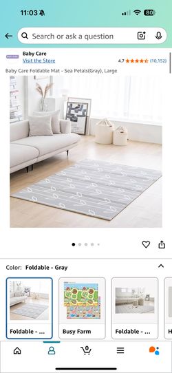 Baby Care Foldable Mat - Sea Petals(Gray), Large