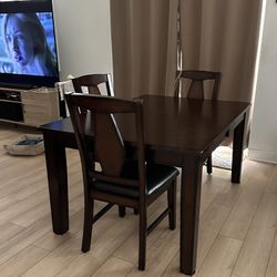 Elegant Wood 6 Chair Set Dining Table