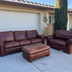 Bison Western Top Grain Leather 3PC Set W/ Nailhead!