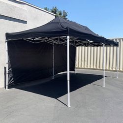 (NEW) $220 Heavy-Duty Canopy 10x20 ft with (2 Sidewalls), EZ Popup Outdoor Gazebo, Carry Bag (Red or Blue) 