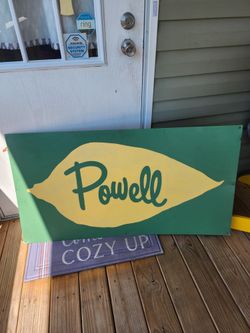 powell tobacco sign VINTAGE RARE POWELL TOBACCO EQUIPMENT SHOP FARM LARGE TIN METAL SIGN 48