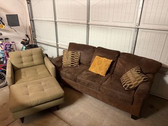 Couch and chair with ottoman