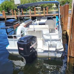 1993 20ft Hurricane Deck Boat 200r Mercury 150hp 2 Steoke Outboard