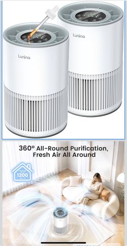 2 Pack Air Purifiers for Home Large Room up to 1200ft², LUNINO Air Purifier for Bedroom with H13 HEPA Washable Filter, Aromatherapy, Air Quality Senso