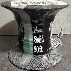 Cerrowire 50 ft. 14 Gauge Green Solid Copper THHN Wire 112-1405BR