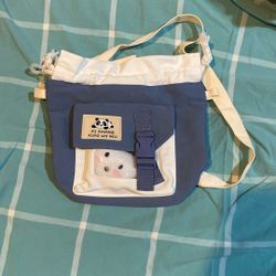 Cute Blue Mini Backpack – Panda Design