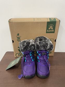 Kamik Girls' Ava Snow Boot, Purple/Teal, 5 Medium US Toddler