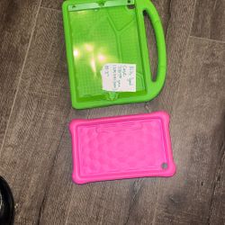 Kids iPod Cases Green And Pink Color 