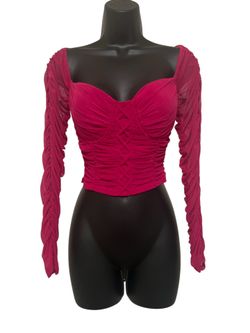 Windsor Pink Corset Ruched Top Size Large Y2K BTS