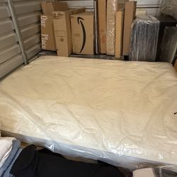 Queen Mattress, Box Spring And Frame