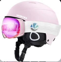 New Kids XS Ski, Snow Helmet & Goggles Set. Light Pink. Really Nice!