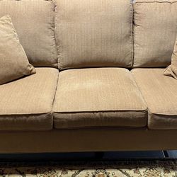 Bassett couch and oversize Bassett chair with ottoman