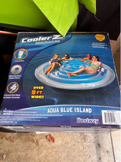 Bestway 4 Person Cooler Z Aqua Blue Floating Island Water Inflatable Coolerz New