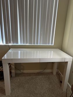 White two drawer desk