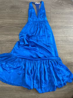 Stunning Blue Silk Maxi Dress