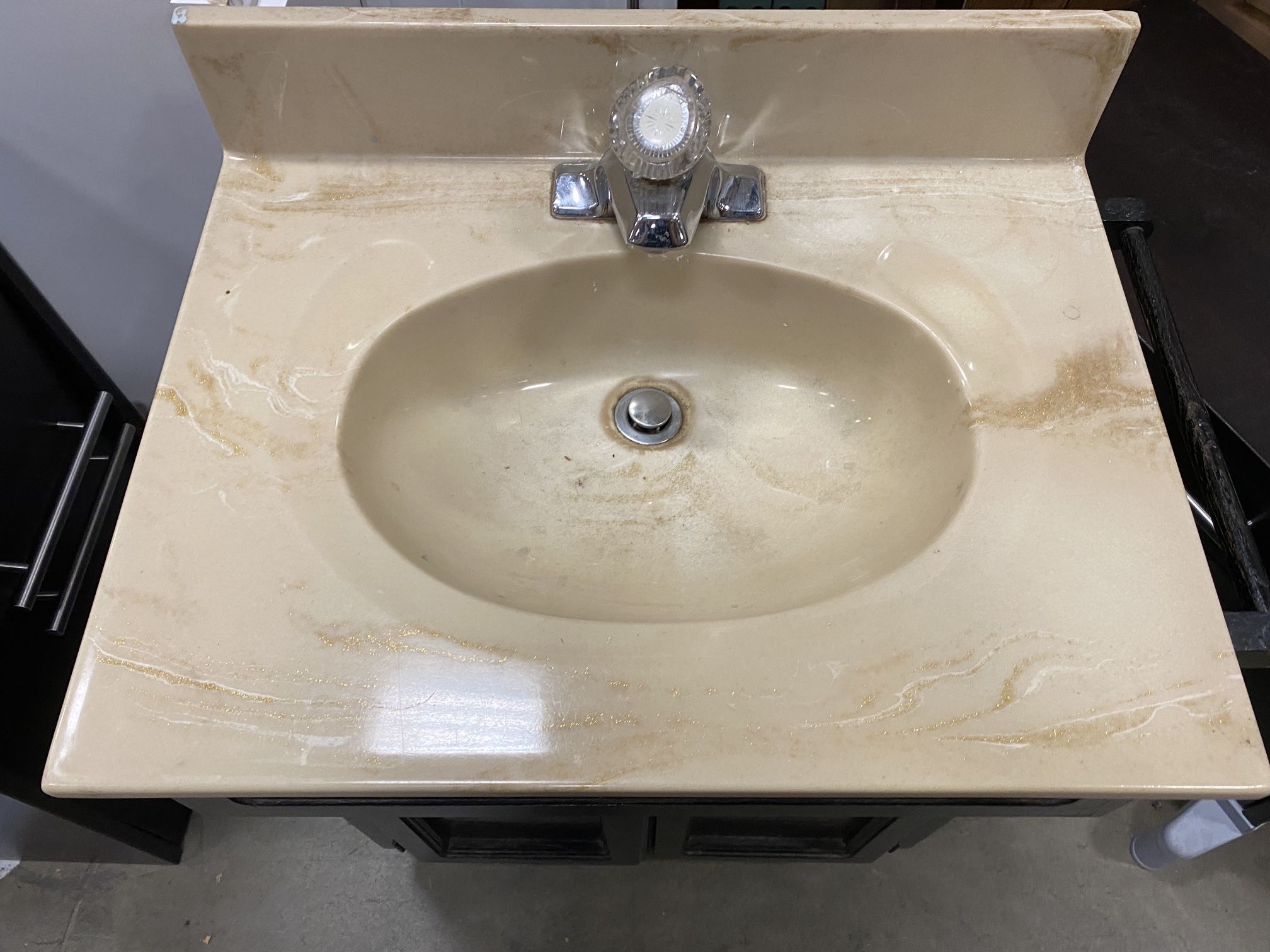 Gold Sparkle Sink And Cabinet